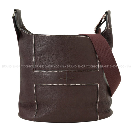 [Pre-loved] HERMES Shoulder bag Good News PM Rouge H Taurillon Clemence Silver HW Stamp □L[USED SA][Authentic]