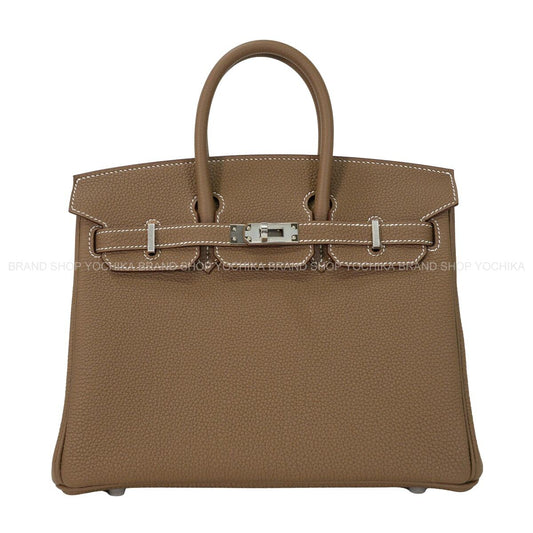 HERMES Handbag Birkin25 Etoupe Veau Togo Silver HW Stamp G[BRAND NEW][Authentic]