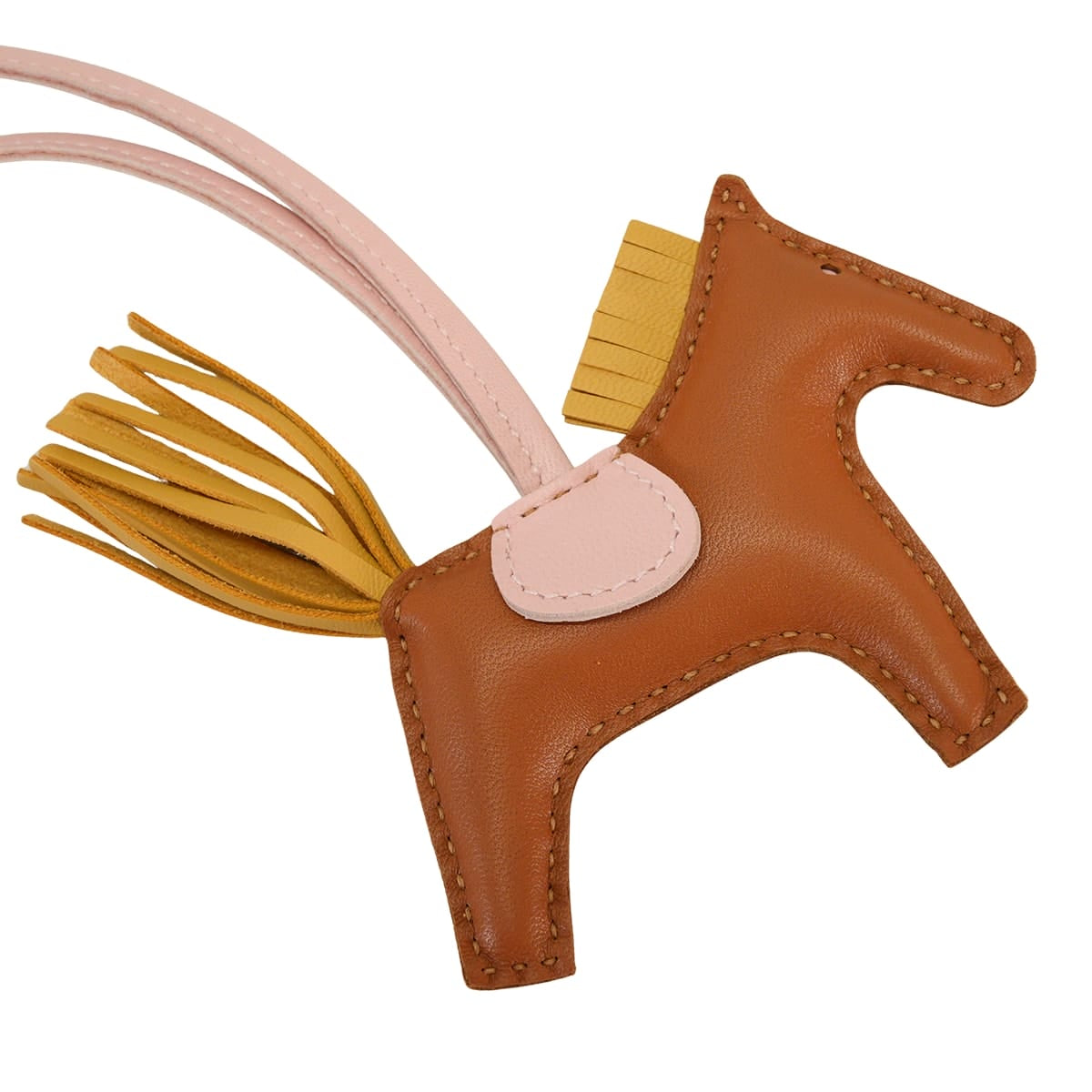 HERMES bag charm Rodeo PM Gold/Paille/Rose Sakura Agneau Milo Stamp G[BRAND NEW][Authentic]