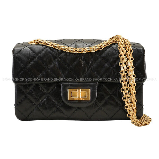 [Pre-loved] CHANEL Shoulder bag 2.55 Mini HandbagNoir(Black) Aged calfskin Gold HW AS0874[LIKE NEW][Authentic]