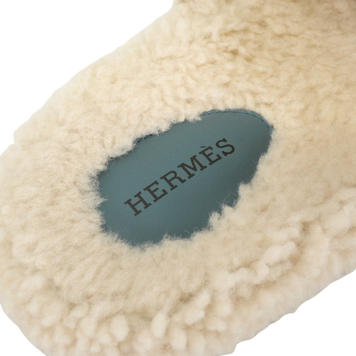 [Pre-loved] HERMES sandals ChypreBleu Pinede Chevre Velours/Sheepskin #38[LIKE NEW][Authentic]