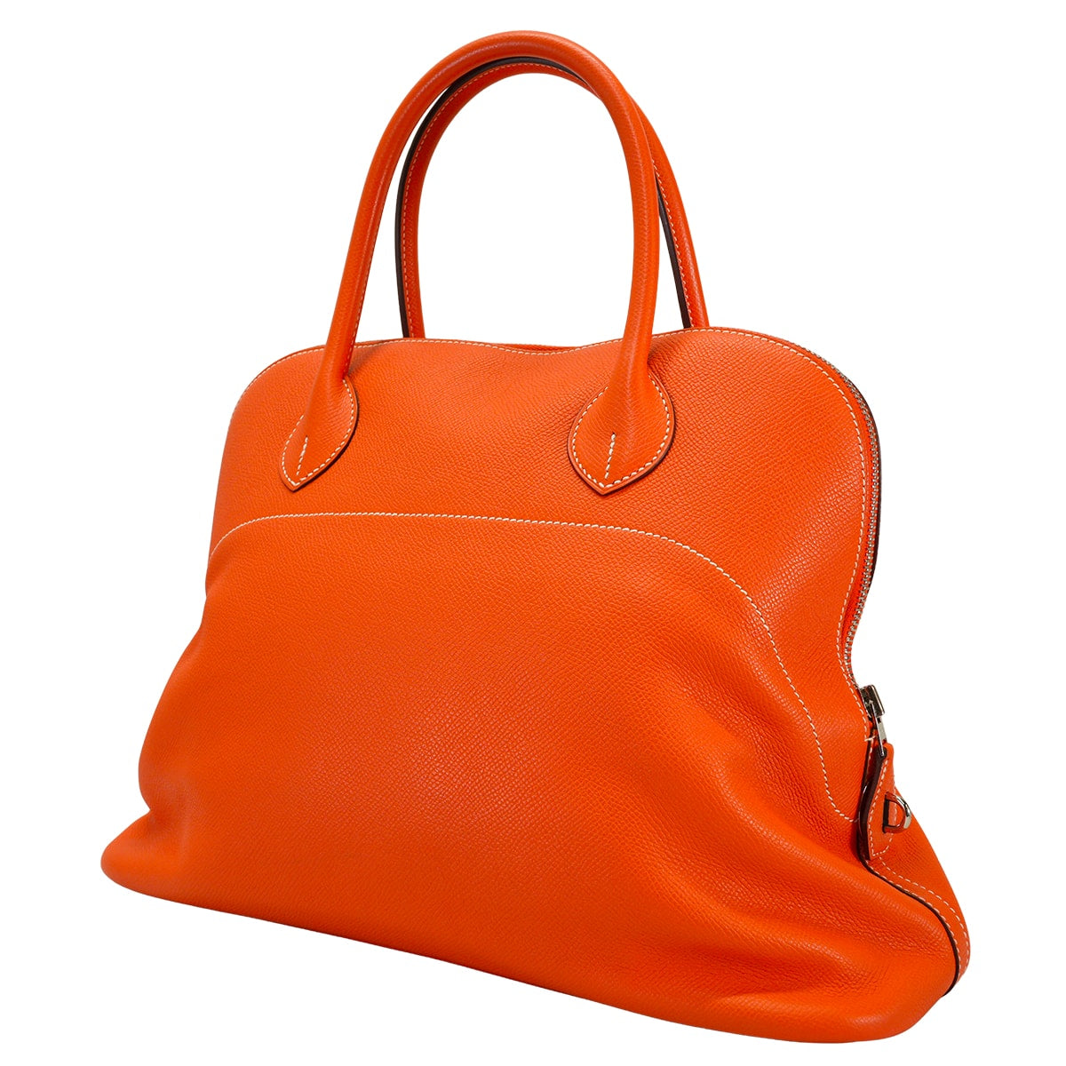 [Pre-loved] HERMES Handbag Bolide Relax 35 Orange Poppy Veau Epsom Silver HW Stamp T[LIKE NEW][Authentic]