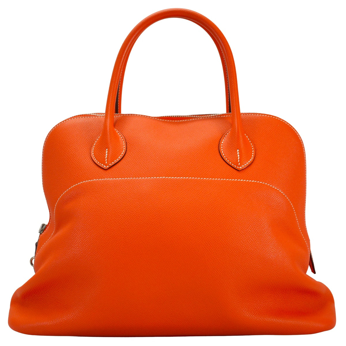[Pre-loved] HERMES Handbag Bolide Relax 35 Orange Poppy Veau Epsom Silver HW Stamp T[LIKE NEW][Authentic]