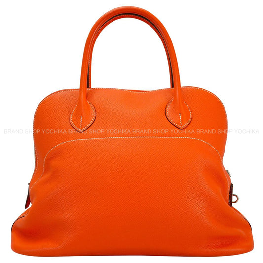 [Pre-loved] HERMES Handbag Bolide Relax 35 Orange Poppy Veau Epsom Silver HW Stamp T[LIKE NEW][Authentic]