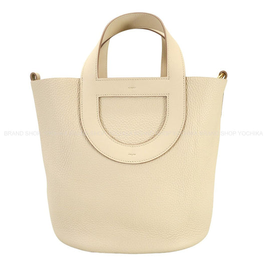[Pre-loved] HERMES Handbag In the Loop 23 Craie Taurillon Clemence/Veau Swift Gold HW Stamp U[LIKE NEW][Authentic]