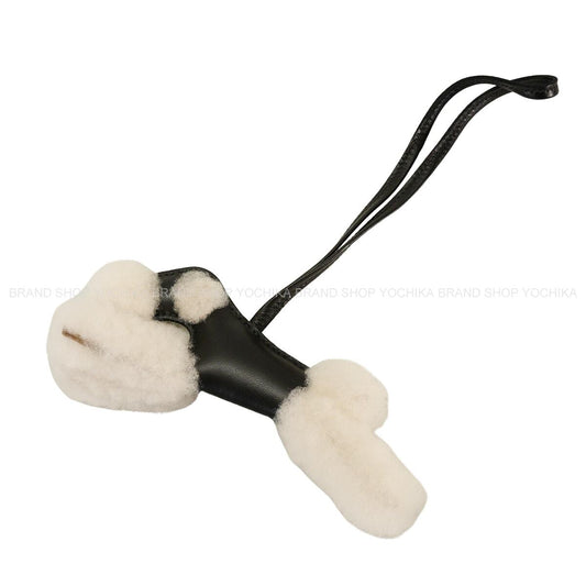 [Pre-loved] HERMES bag charm Buddy Dog Noir (Black) Agneau Milo/Mouton Stamp U[LIKE NEW][Authentic]