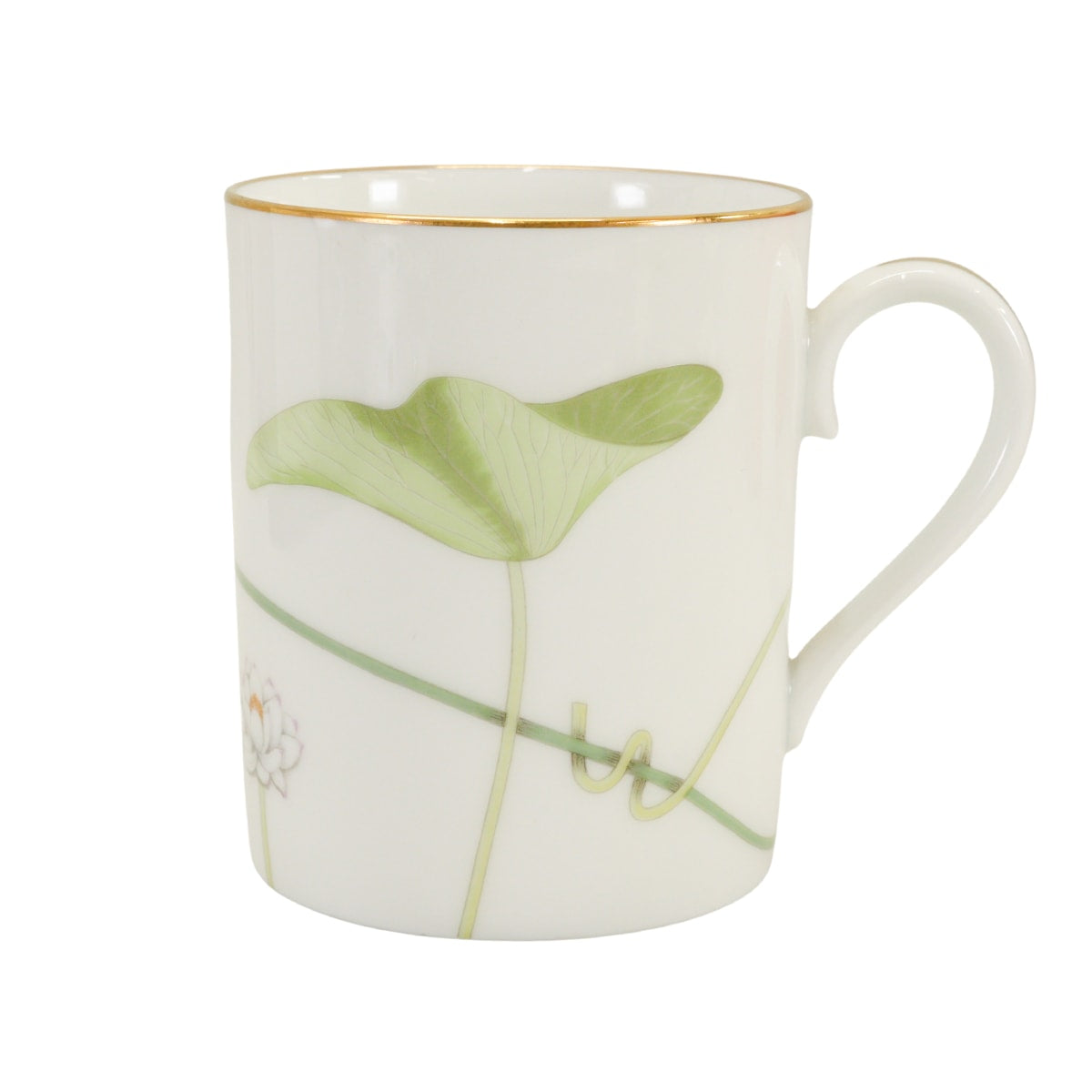 HERMES mug cup Un Jardin sur le Nil Blanc (White)/Green Porcelain[EXCELLENT][Authentic]