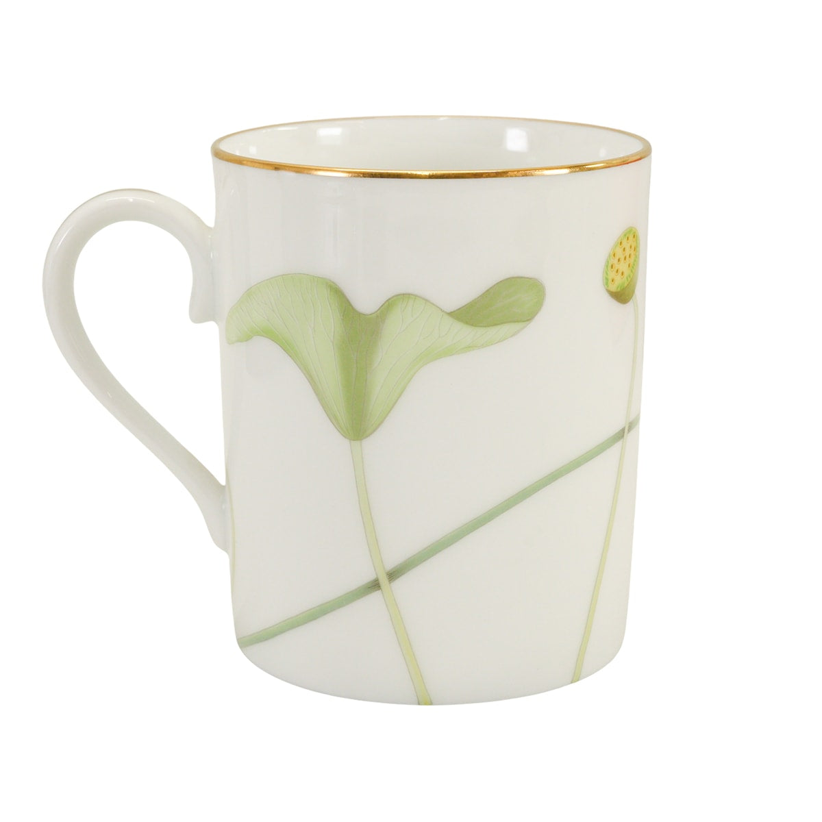HERMES mug cup Un Jardin sur le Nil Blanc (White)/Green Porcelain[EXCELLENT][Authentic]