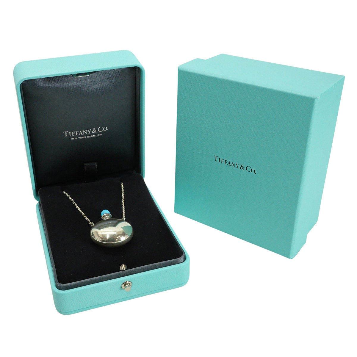 [Pre-loved] TIFFANY&Co. necklace Elsa Peretti Bottle Round Bottle Pendant Silver Sterling Silver/Turquoise 60020660[LIKE NEW][Authentic]
