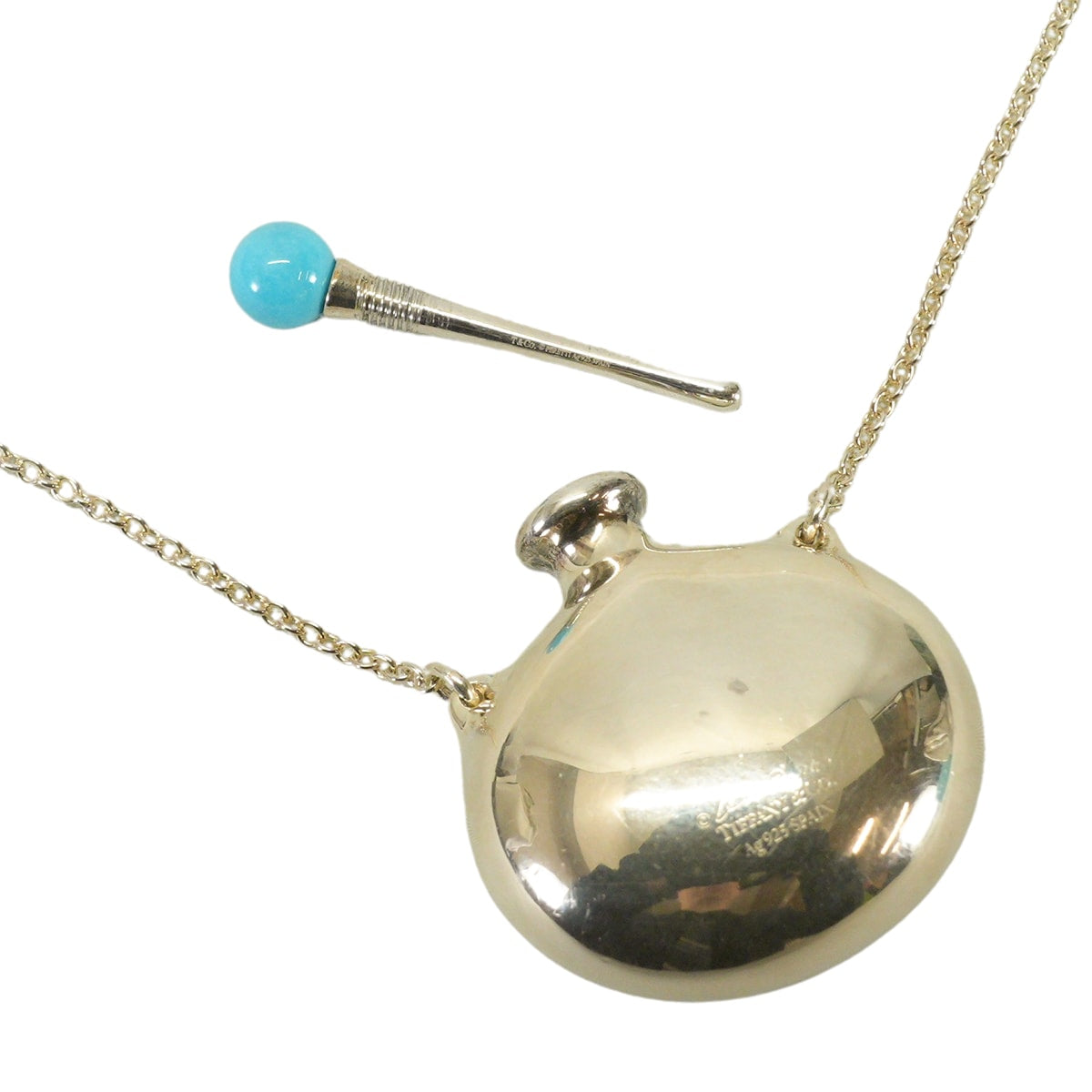 [Pre-loved] TIFFANY&Co. necklace Elsa Peretti Bottle Round Bottle Pendant Silver Sterling Silver/Turquoise 60020660[LIKE NEW][Authentic]