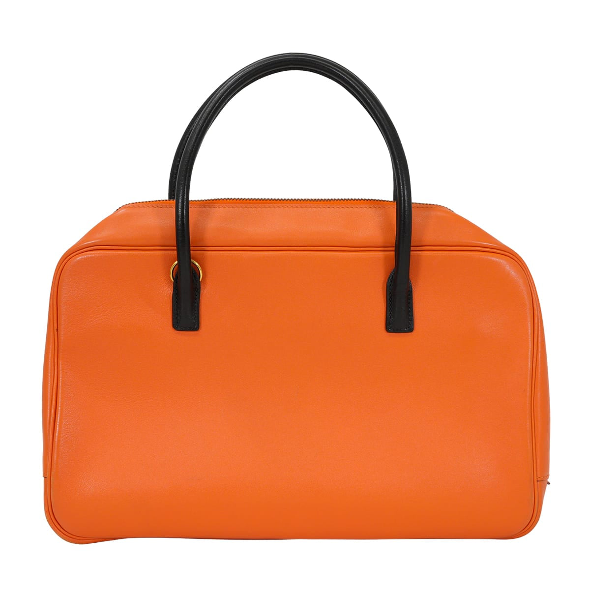 [Pre-loved] HERMES Handbag Lorraine Orange/Noir (Black) Veau Gulliver Stamp □C[USED AB][Authentic]