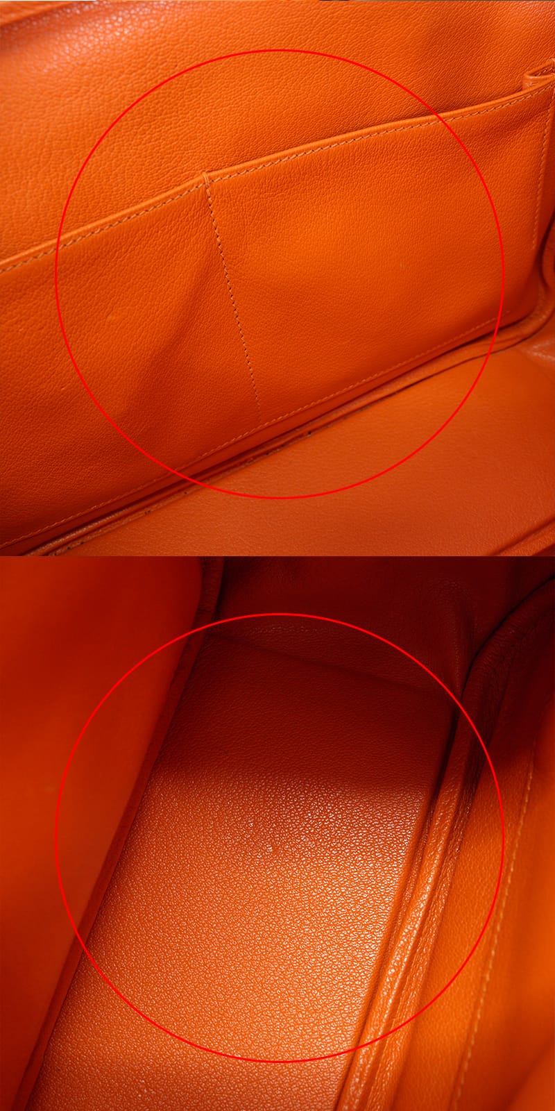 [Pre-loved] HERMES Handbag Lorraine Orange/Noir (Black) Veau Gulliver Stamp □C[USED AB][Authentic]