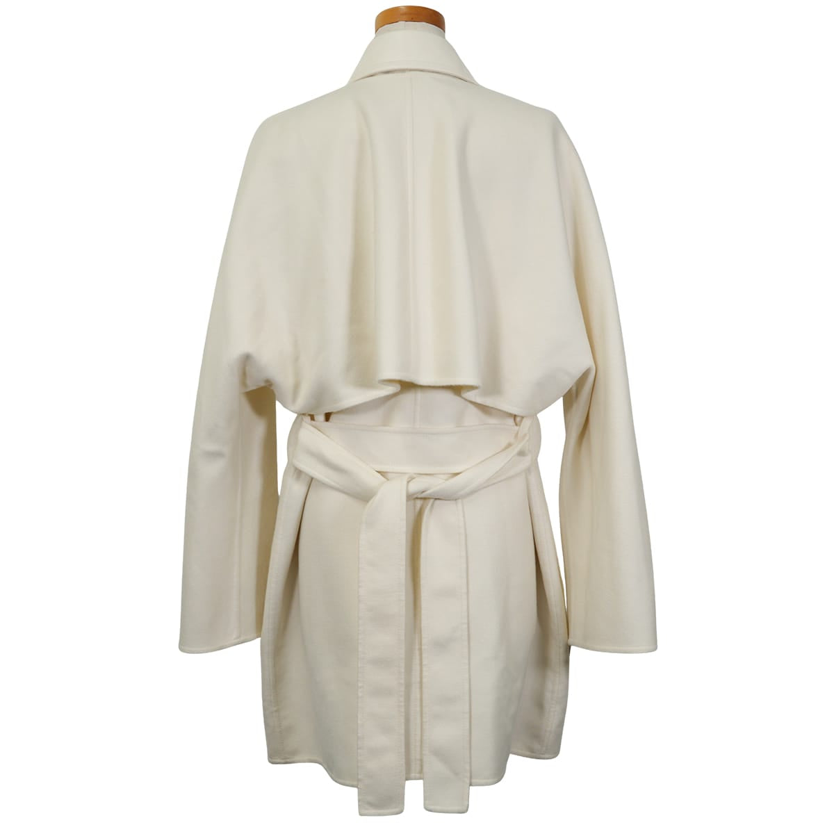 [Pre-loved] HERMES Trench coat Double-face Twin Coat Sellier Buttons Blanc (White) Cashmere #36 Silver HW 4E0141DC[LIKE NEW][Authentic]