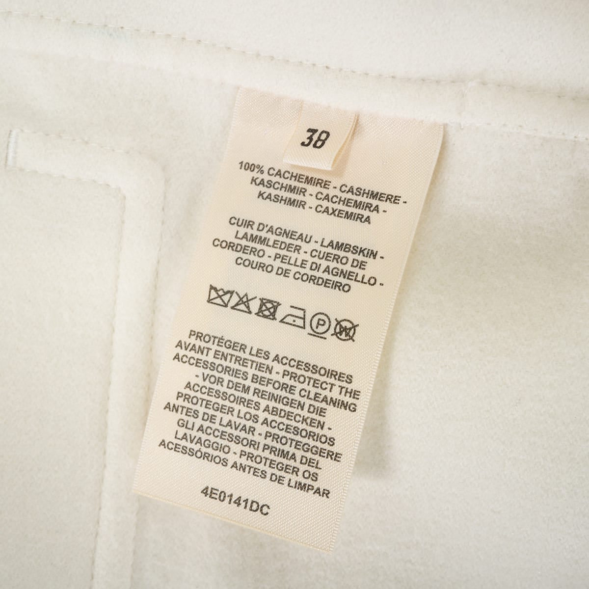 [Pre-loved] HERMES Trench coat Double-face Twin Coat Sellier Buttons Blanc (White) Cashmere #36 Silver HW 4E0141DC[LIKE NEW][Authentic]