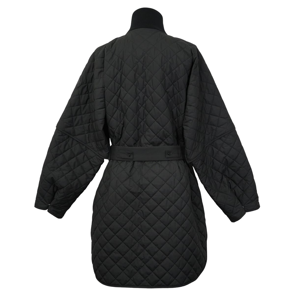 HERMES Quilted Half Coat Jacket Sellier Noir (Black) Polyester #34[EXCELLENT][Authentic]