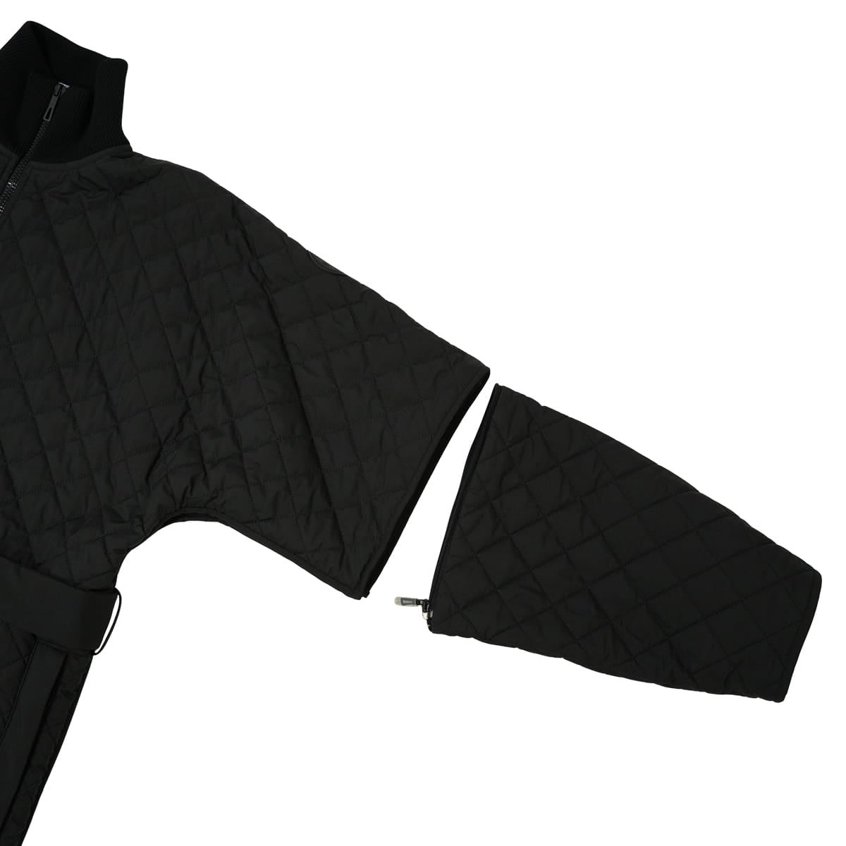 HERMES Quilted Half Coat Jacket Sellier Noir (Black) Polyester #34[EXCELLENT][Authentic]