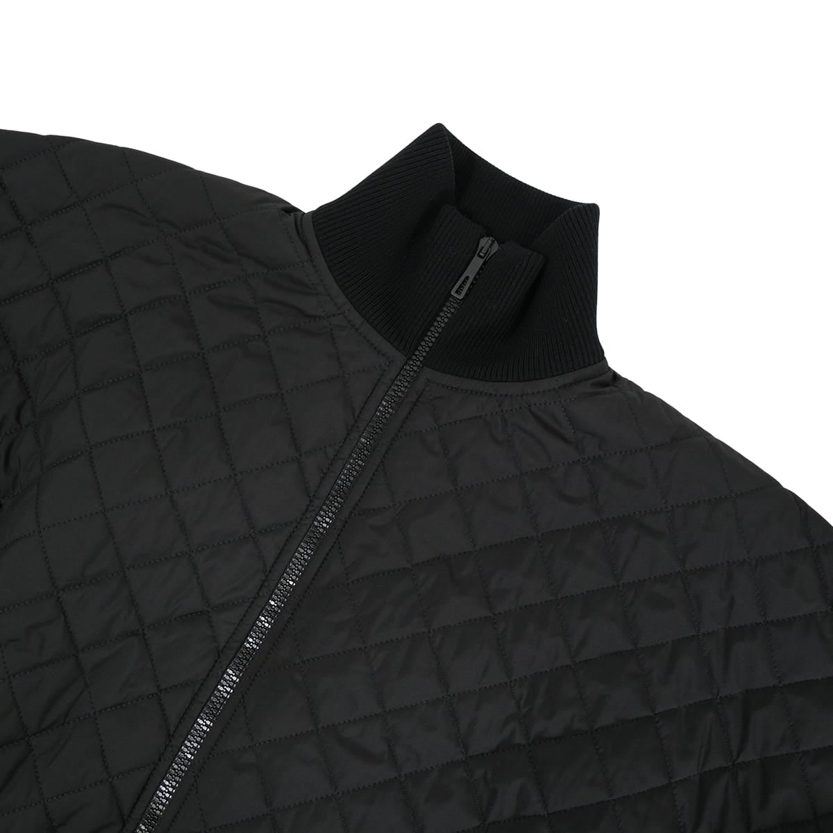 HERMES Quilted Half Coat Jacket Sellier Noir (Black) Polyester #34[EXCELLENT][Authentic]