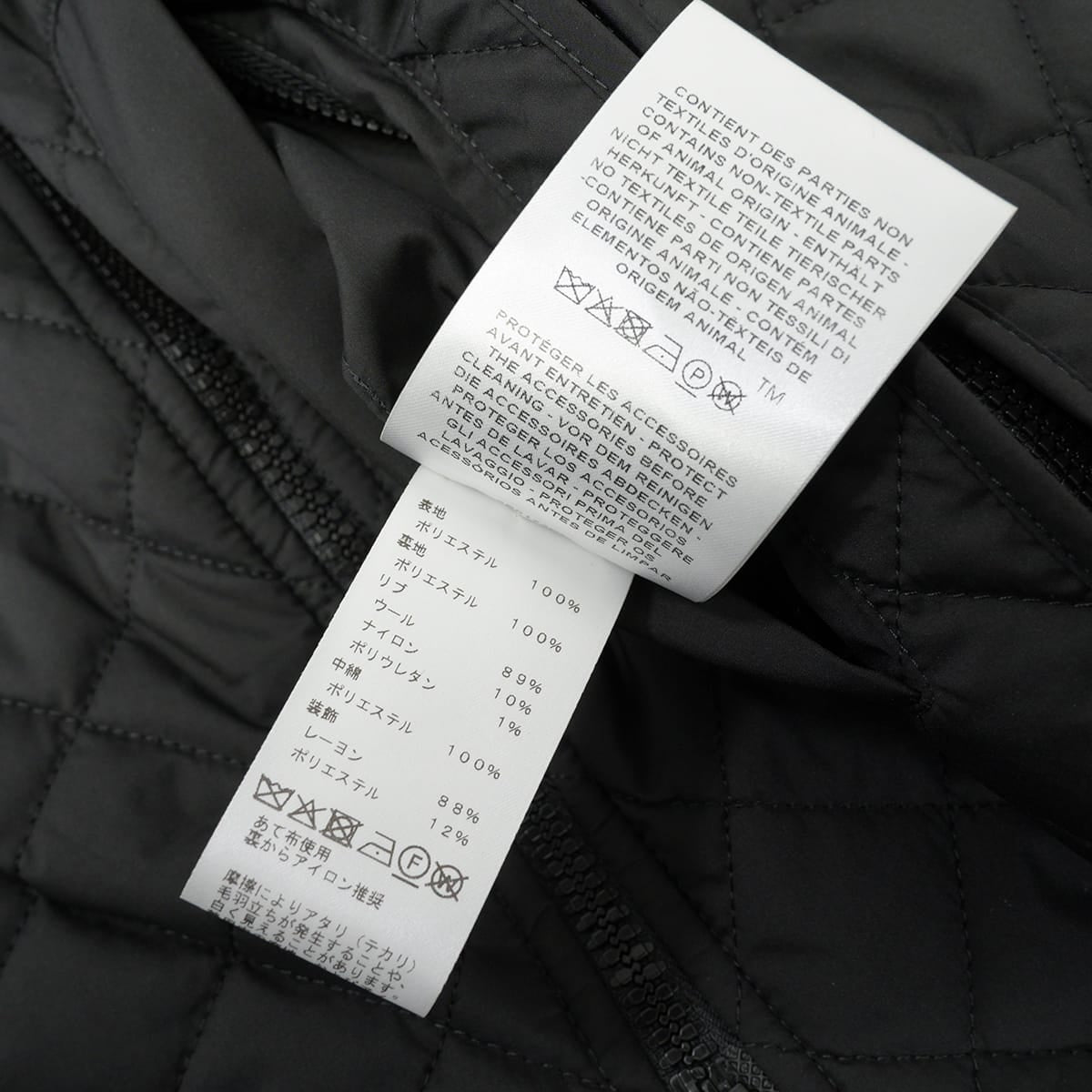 HERMES Quilted Half Coat Jacket Sellier Noir (Black) Polyester #34[EXCELLENT][Authentic]