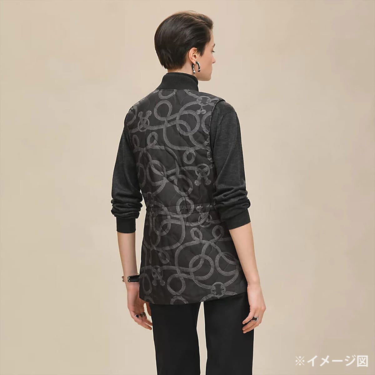 2025AW HERMES Down vest Reversible Palefroi RemixDark Green Polyester #38[EXCELLENT][Authentic]