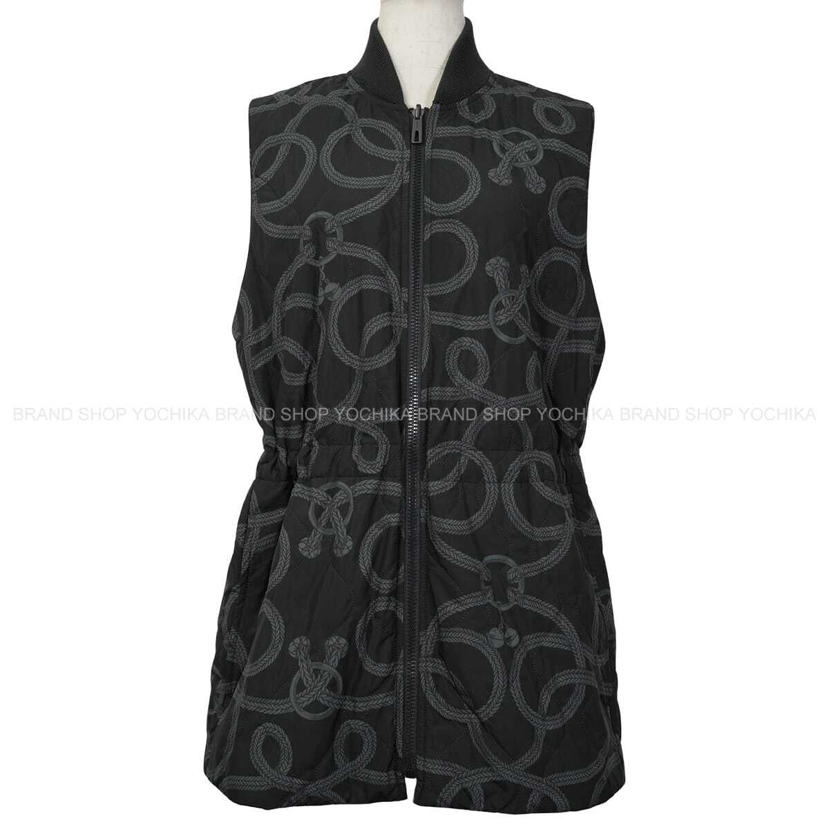 2025AW HERMES Down vest Reversible Palefroi RemixDark Green Polyester #38[EXCELLENT][Authentic]