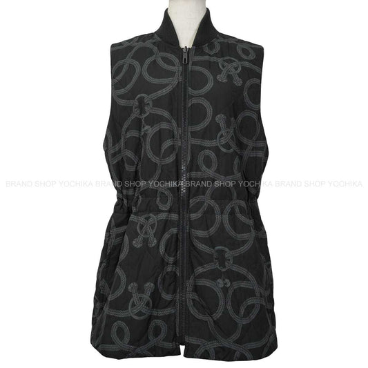 2025AW HERMES Down vest Reversible Palefroi RemixDark Green Polyester #38[EXCELLENT][Authentic]