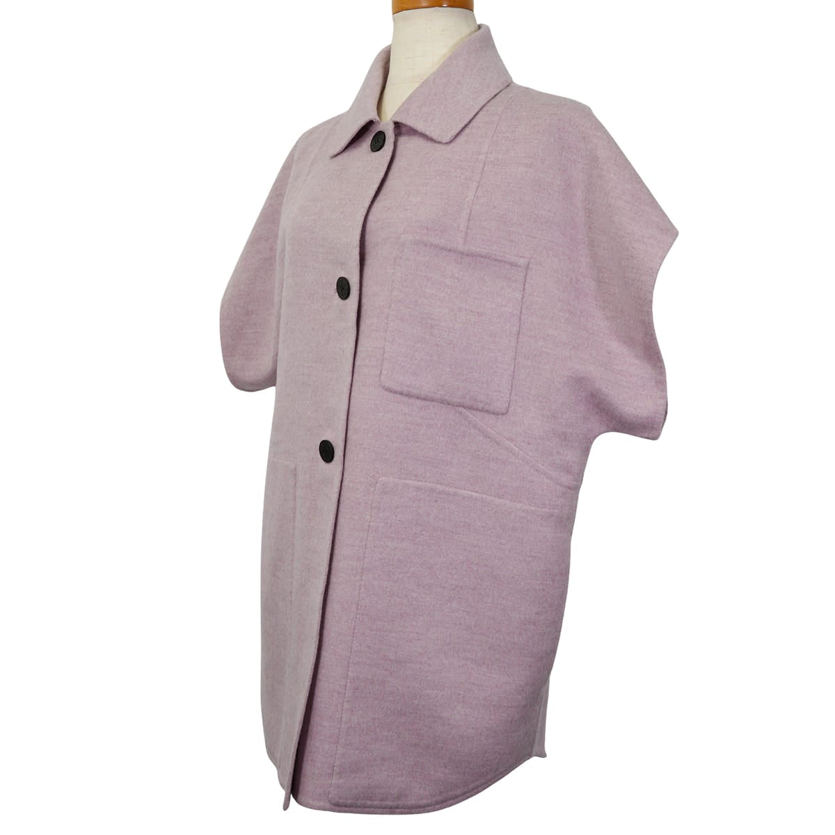 [Pre-loved] 2025SS HERMES Jacket Double-face Short sleeve Pink Cashmere #36 5EO235DC[LIKE NEW][Authentic]