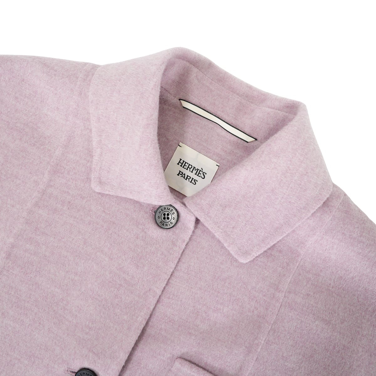 [Pre-loved] 2025SS HERMES Jacket Double-face Short sleeve Pink Cashmere #36 5EO235DC[LIKE NEW][Authentic]