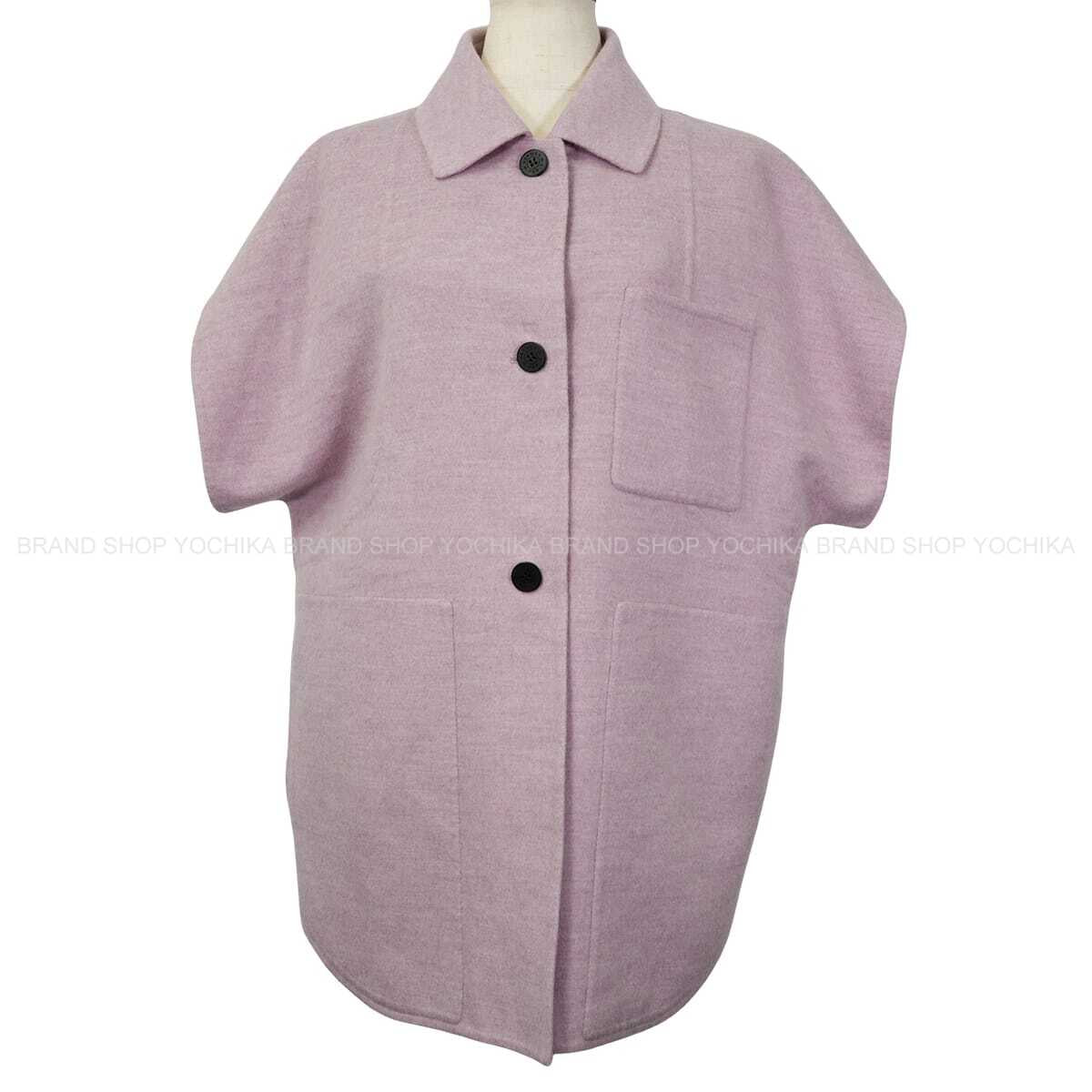 [Pre-loved] 2025SS HERMES Jacket Double-face Short sleeve Pink Cashmere #36 5EO235DC[LIKE NEW][Authentic]