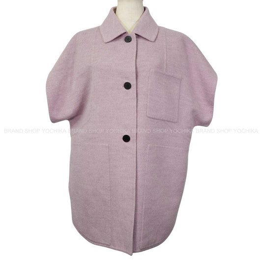 [Pre-loved] 2025SS HERMES Jacket Double-face Short sleeve Pink Cashmere #36 5EO235DC[LIKE NEW][Authentic]