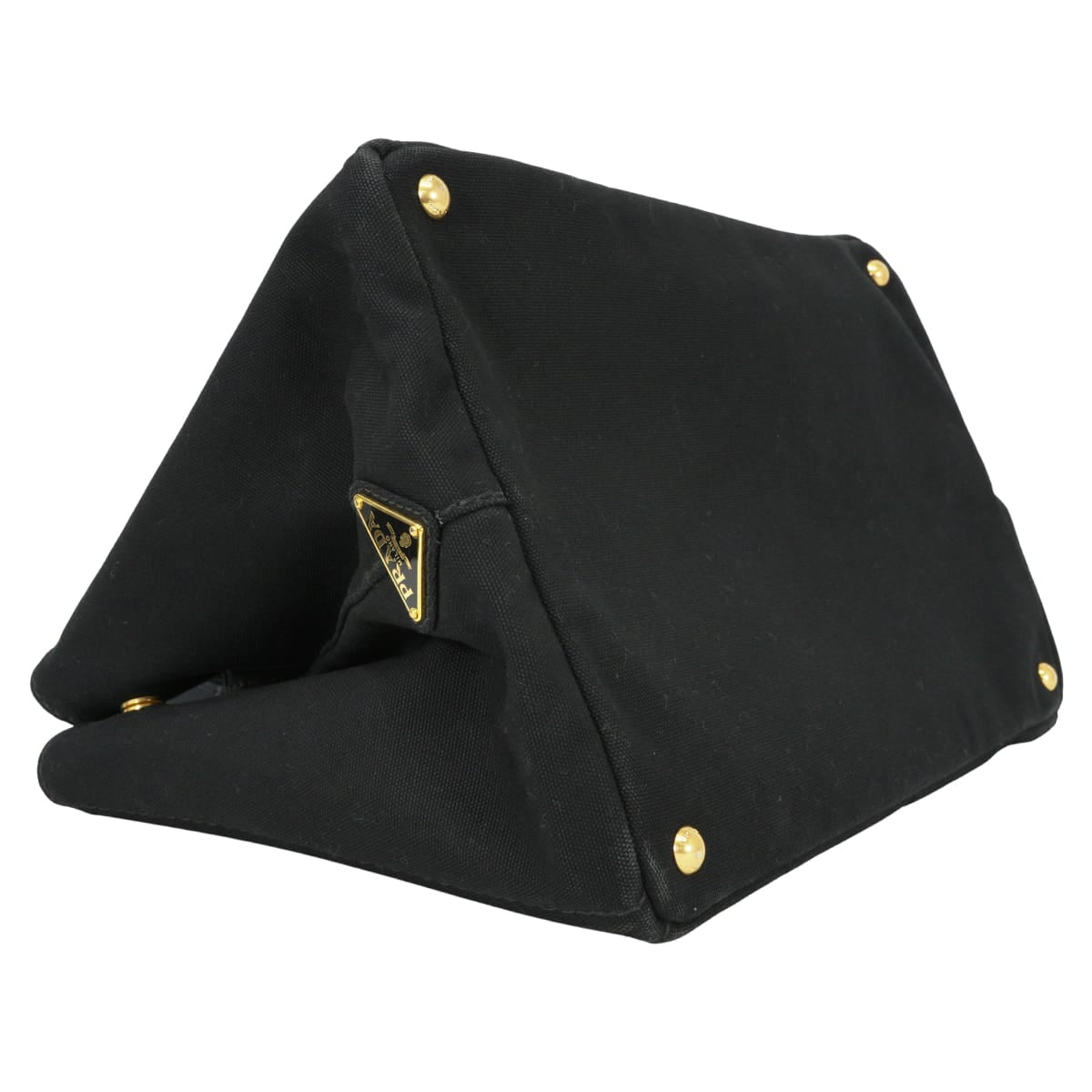 [Pre-loved] PRADA tote bag CANAPA GM Noir (Black) Canvas Gold HW BN1872[USED SA][Authentic]