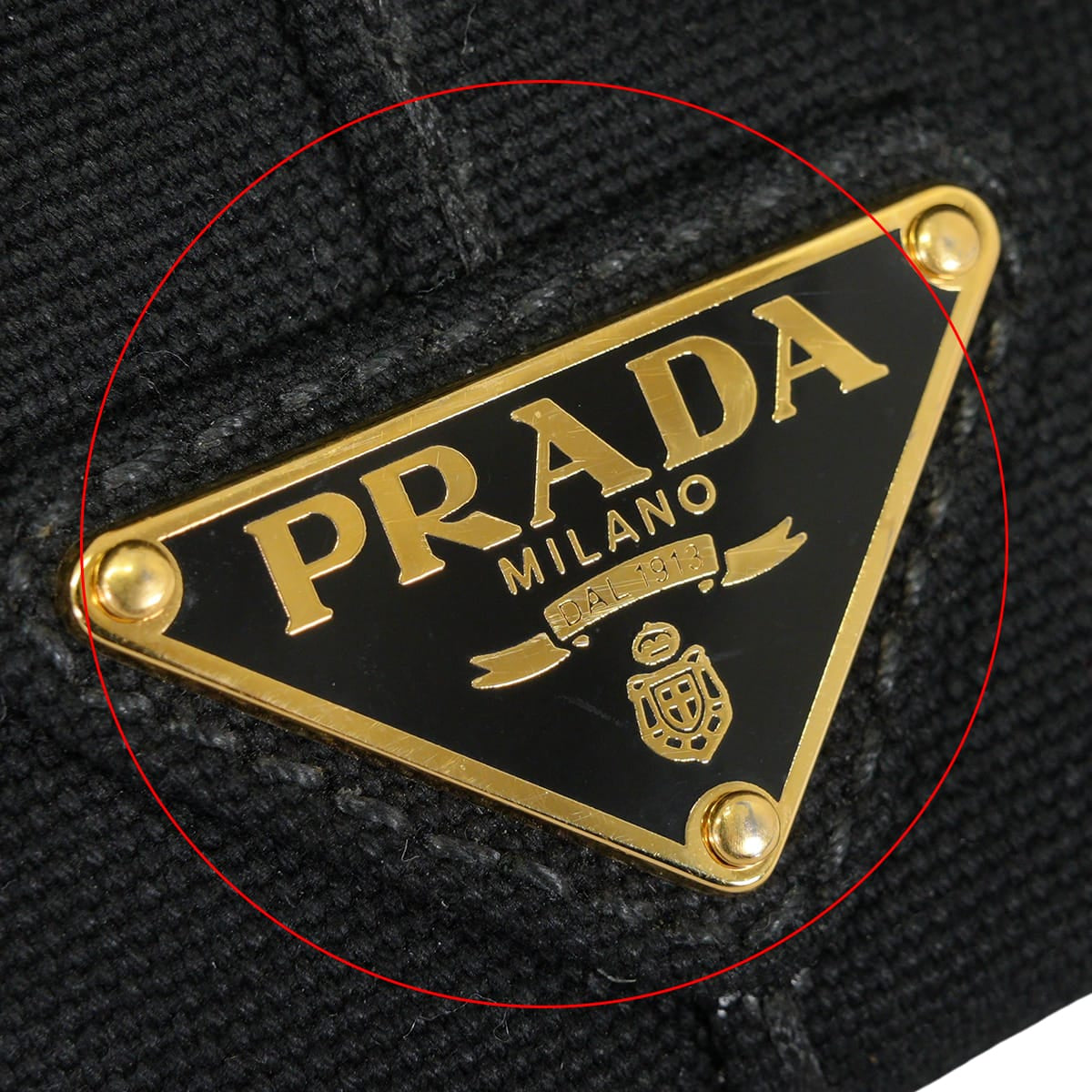 [Pre-loved] PRADA tote bag CANAPA GM Noir (Black) Canvas Gold HW BN1872[USED SA][Authentic]
