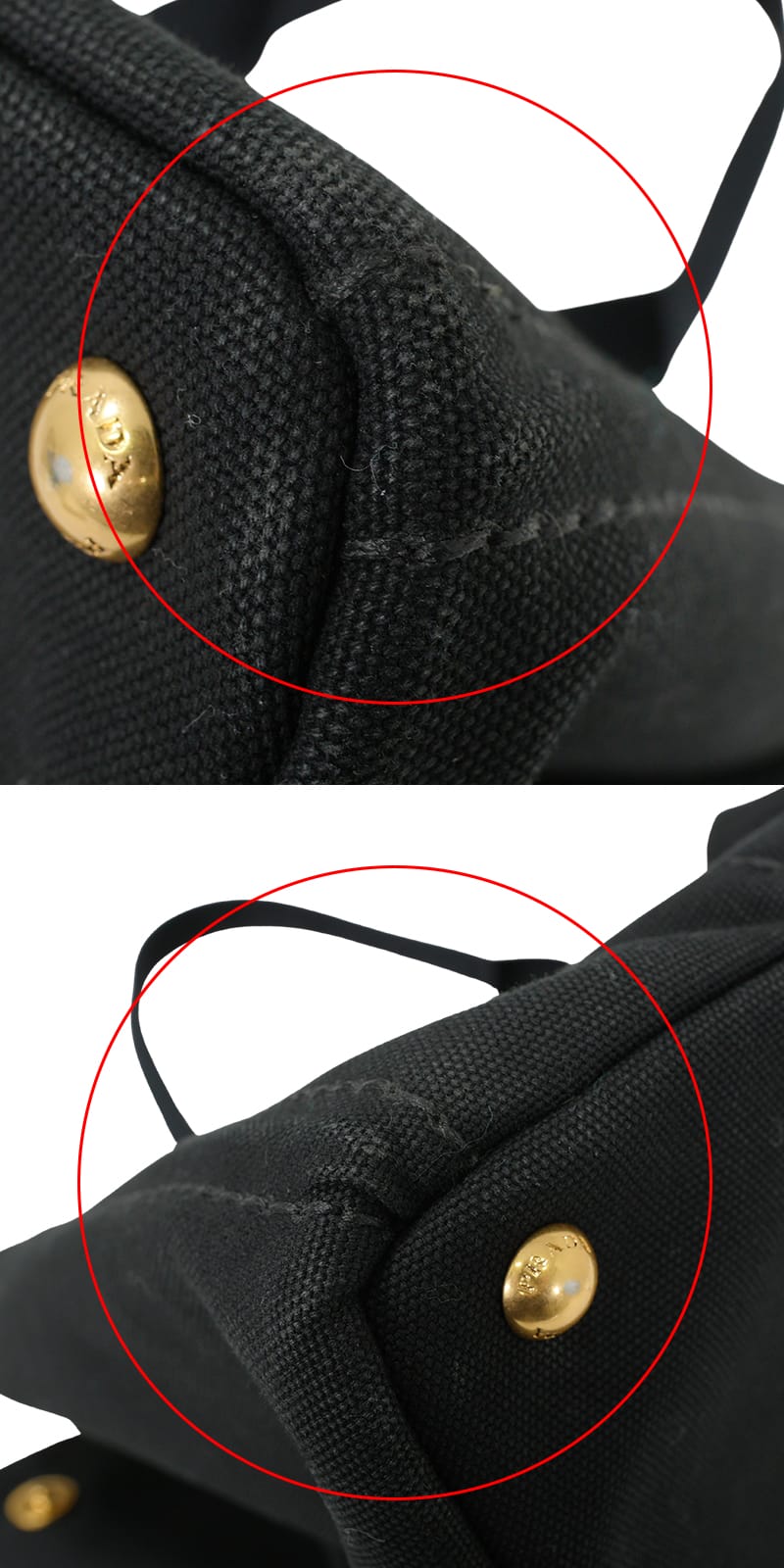 [Pre-loved] PRADA tote bag CANAPA GM Noir (Black) Canvas Gold HW BN1872[USED SA][Authentic]