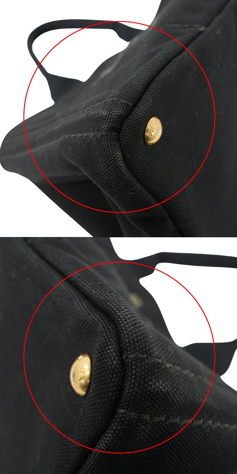 [Pre-loved] PRADA tote bag CANAPA GM Noir (Black) Canvas Gold HW BN1872[USED SA][Authentic]