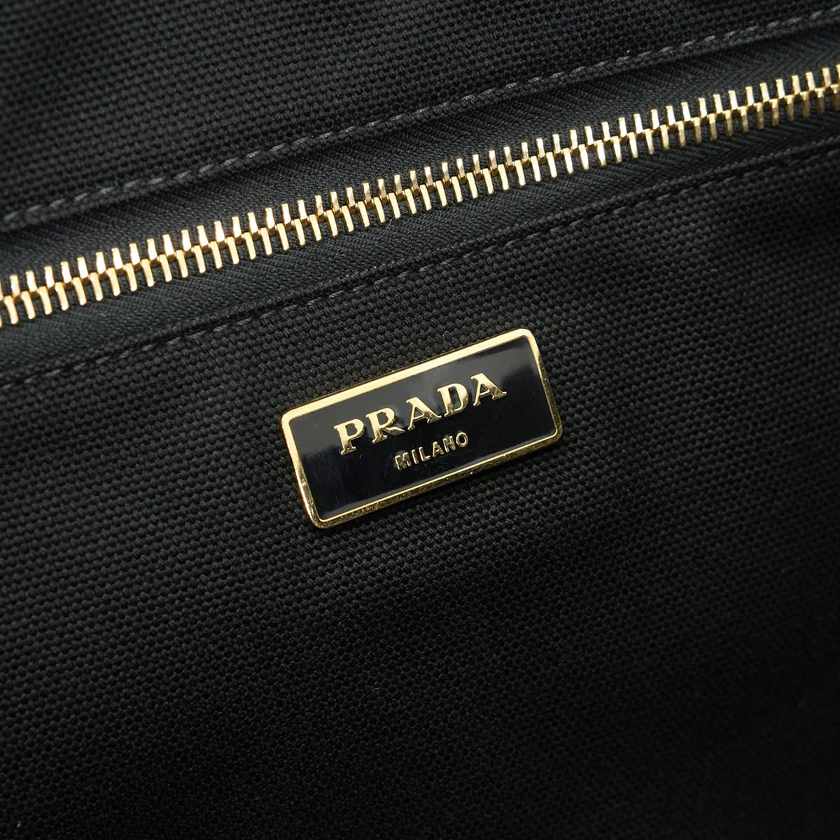[Pre-loved] PRADA tote bag CANAPA GM Noir (Black) Canvas Gold HW BN1872[USED SA][Authentic]