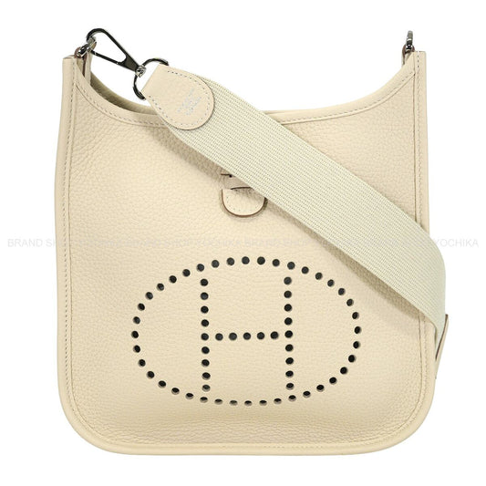 HERMES Shoulder bag Evelyne 23 Craie Taurillon Clemence Silver HW Stamp G[BRAND NEW][Authentic]