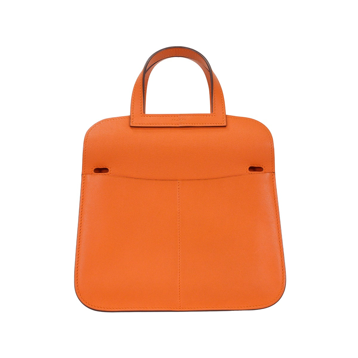 [Pre-loved] HERMES Shoulder bag Halzan mini Orange Veau Swift Silver HW Stamp A[LIKE NEW][Authentic]
