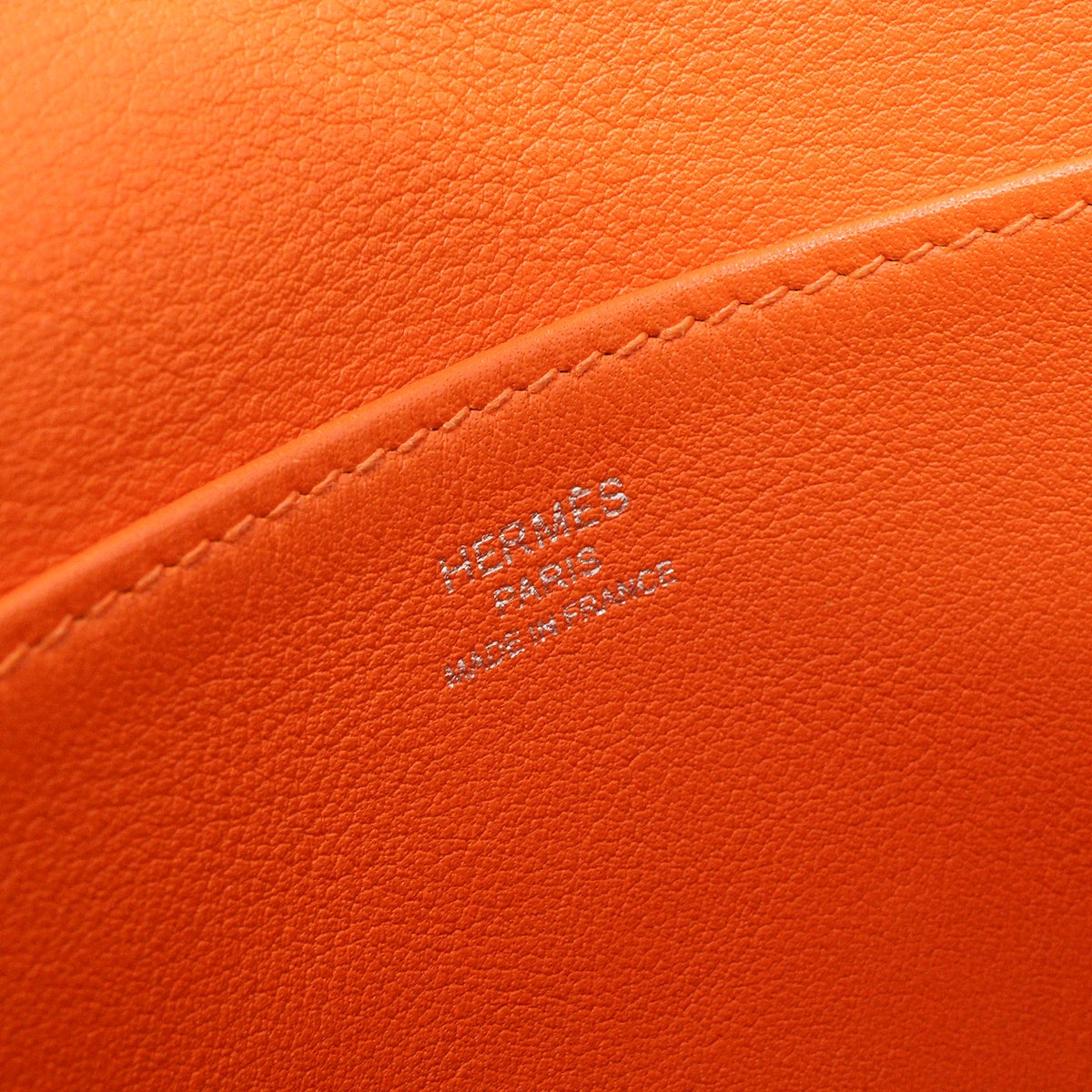 [Pre-loved] HERMES Shoulder bag Halzan mini Orange Veau Swift Silver HW Stamp A[LIKE NEW][Authentic]