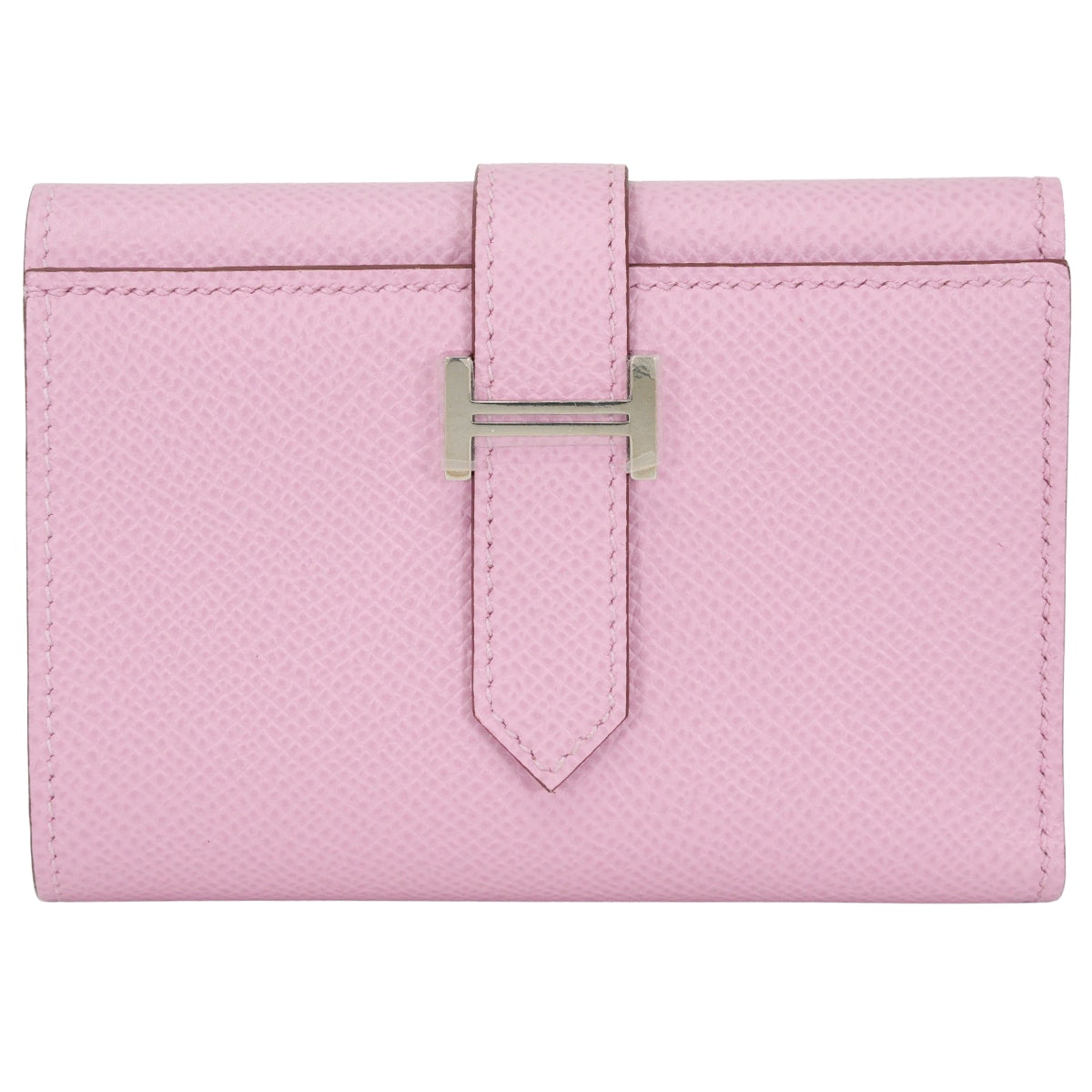 HERMES Tri-fold wallet Bearn Combine Mauve sylvestre Veau Epsom Silver HW Stamp U[EXCELLENT][Authentic]