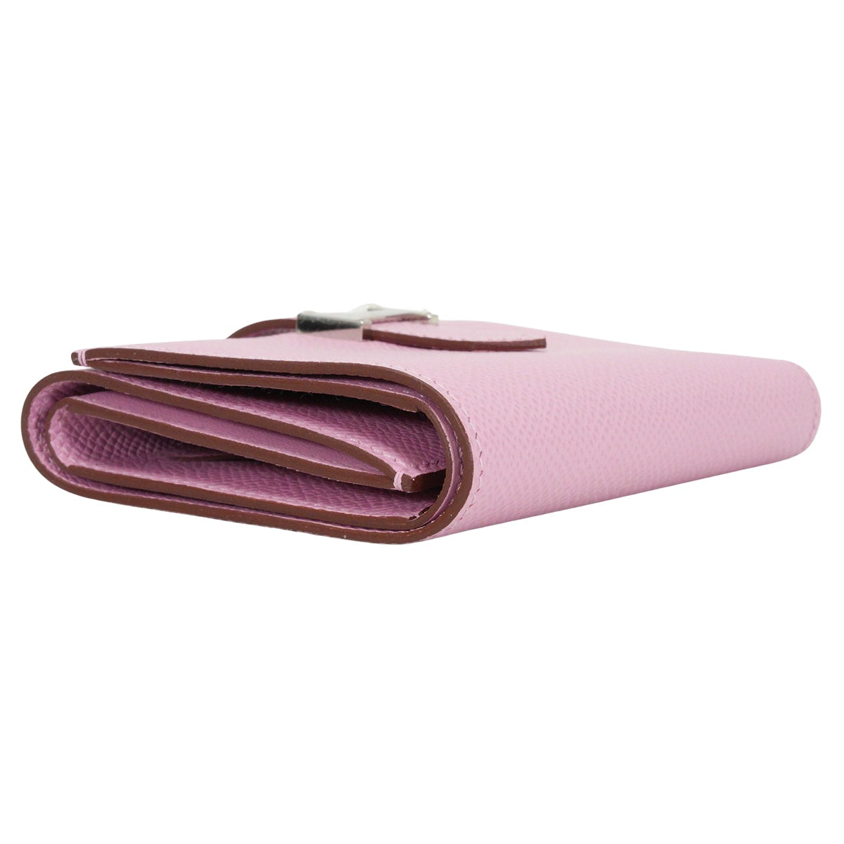 HERMES Tri-fold wallet Bearn Combine Mauve sylvestre Veau Epsom Silver HW Stamp U[EXCELLENT][Authentic]
