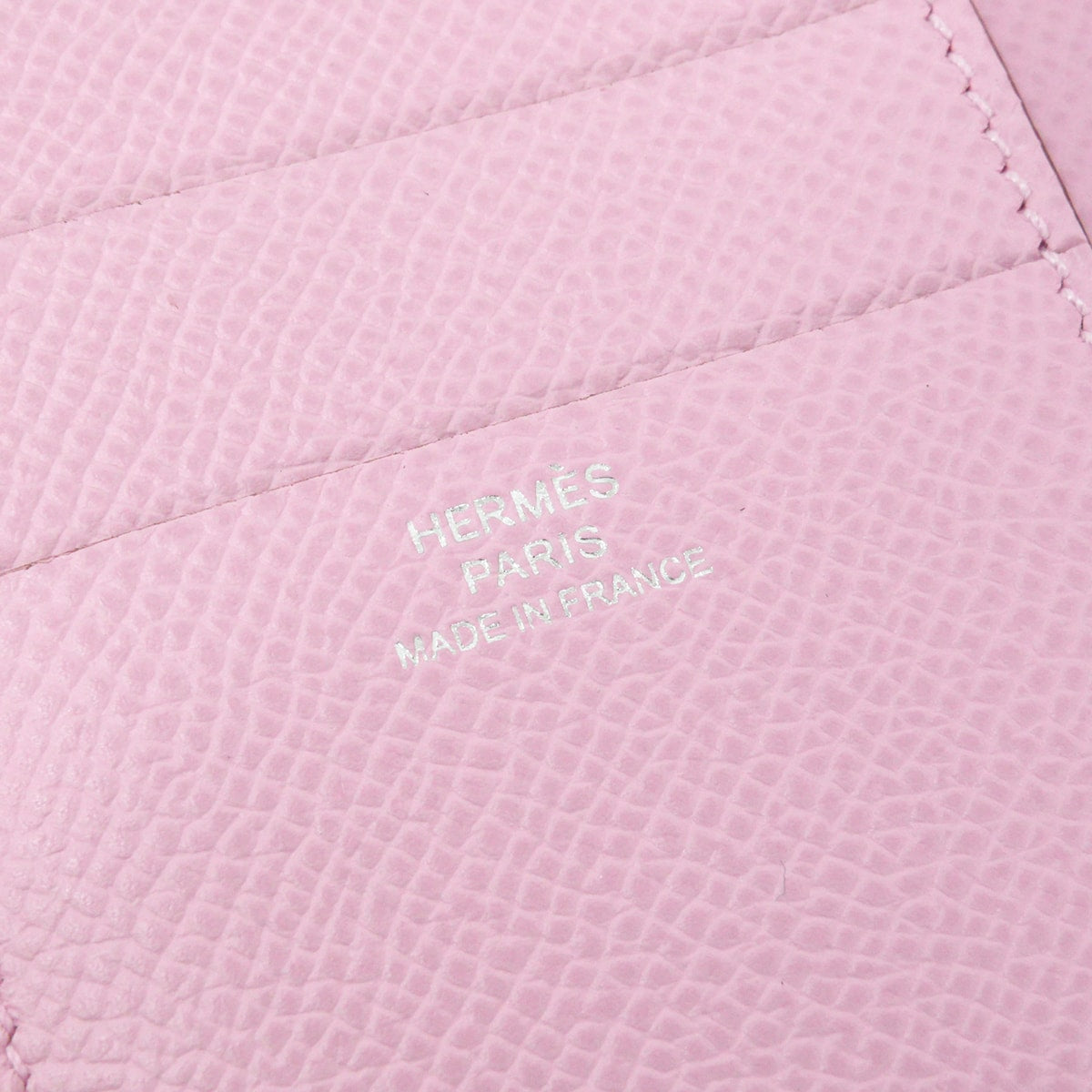 HERMES Tri-fold wallet Bearn Combine Mauve sylvestre Veau Epsom Silver HW Stamp U[EXCELLENT][Authentic]