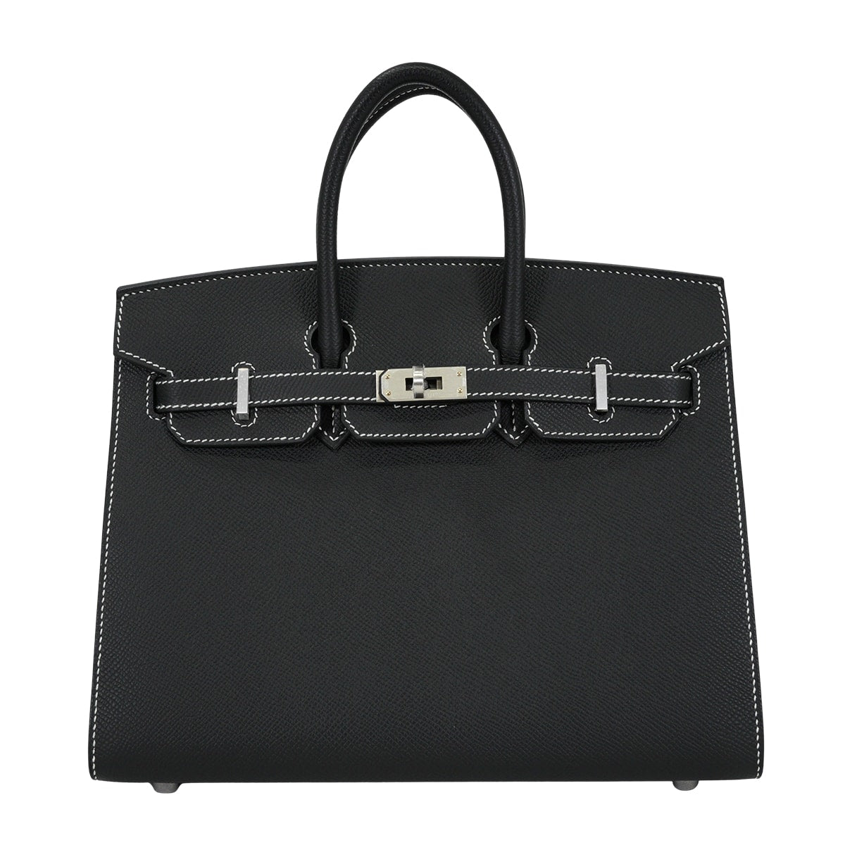 HERMES Handbag Birkin25 Sellier Special Order HSS Noir (Black)/Rouge de Coeur Veau Epsom Mat Silver HW Stamp W[BRAND NEW][Authentic]