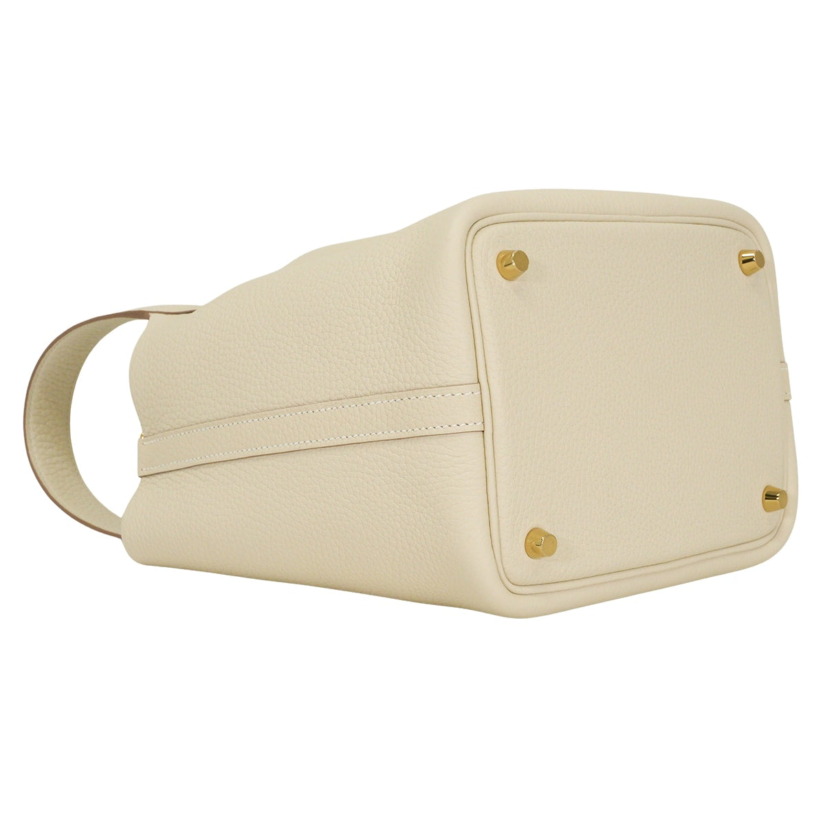 HERMES Handbag Picotin Lock 18 PM Craie Taurillon Clemence Gold HW Stamp G[EXCELLENT][Authentic]