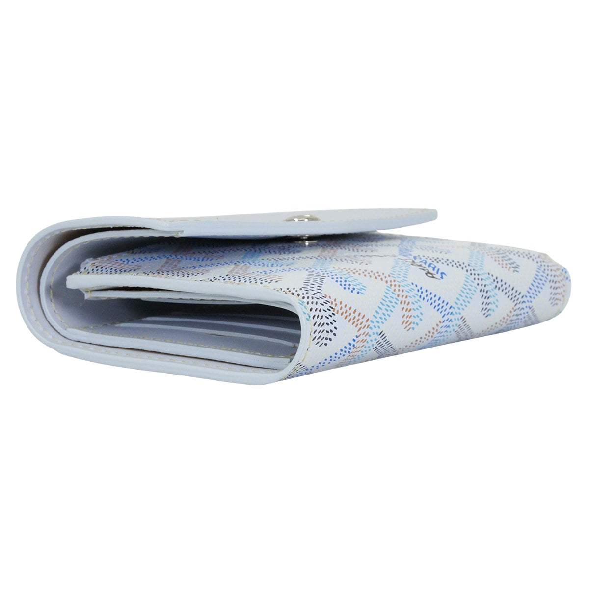 2026 Limited Edition GOYARD Tri-fold wallet Saint Gabriel PM WalletPolar Blue/Multicolor PVC coated canvas/Calfskin Silver HW STGABRPMLTY71CL23P[BRAND NEW][Authentic]