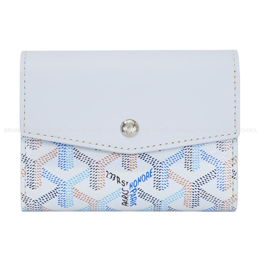 2026 Limited Edition GOYARD Tri-fold wallet Saint Gabriel PM WalletPolar Blue/Multicolor PVC coated canvas/Calfskin Silver HW STGABRPMLTY71CL23P[BRAND NEW][Authentic]