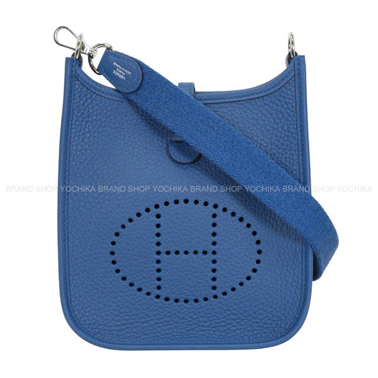 HERMES Shoulder bag Evelyne 16 TPM Blue Tie Taurillon Clemence Silver HW Stamp G[EXCELLENT][Authentic]