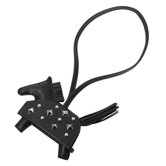 HERMES bag charm Rodeo Robeo Rock PM Studs Noir (Black) Agneau Milo Silver HW Stamp G[BRAND NEW][Authentic]