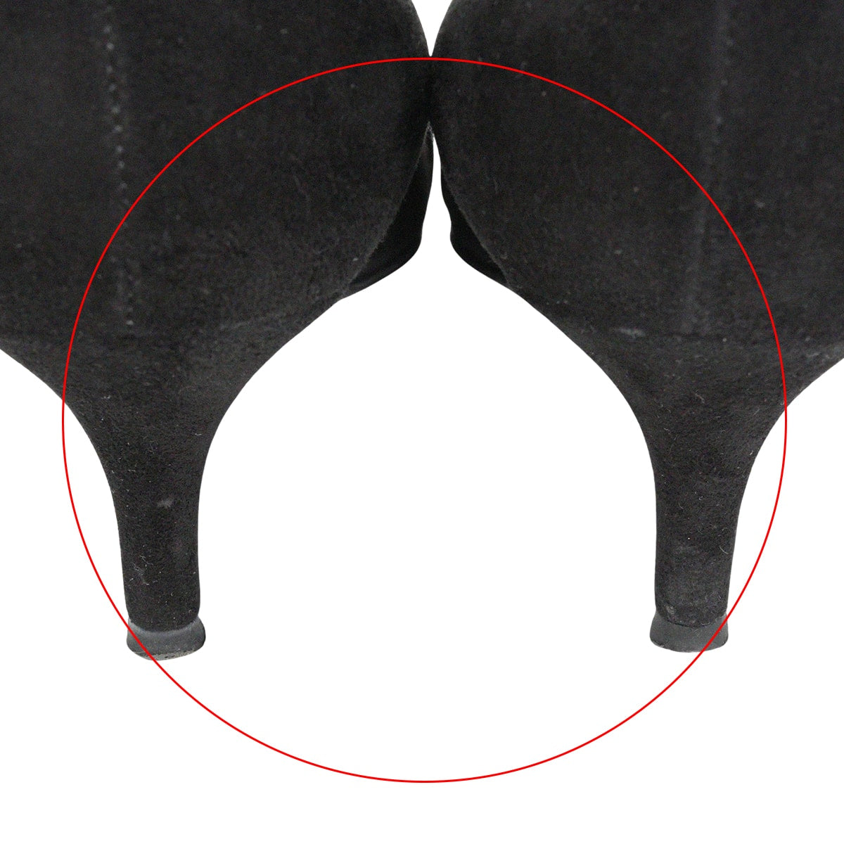 [Pre-loved] HERMES pumps Hapi Noir (Black) Suede 38.5 Silver HW[LIKE NEW][Authentic]