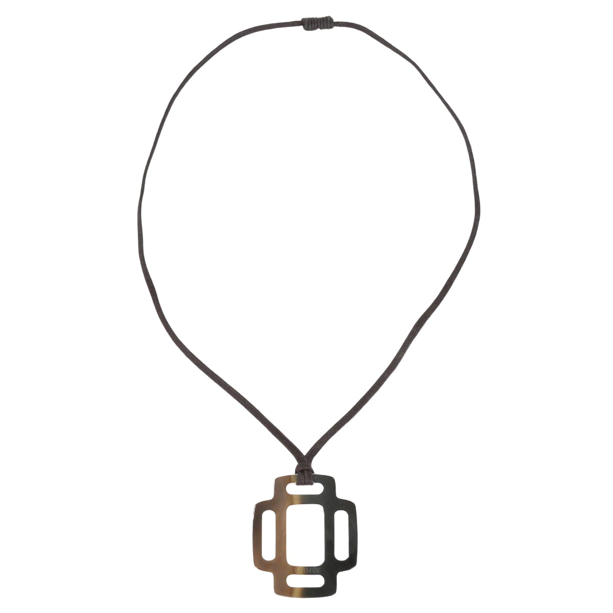 [Pre-loved] HERMES necklace Rythme Brown Buffalo Horn[LIKE NEW][Authentic]