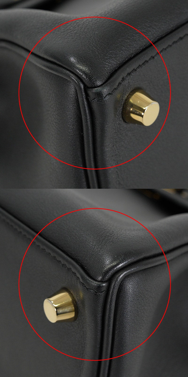 [Pre-loved] HERMES Shoulder bag Kelly25 Retourne Noir (Black) Veau Swift Gold HW Stamp X[USED SA][Authentic]