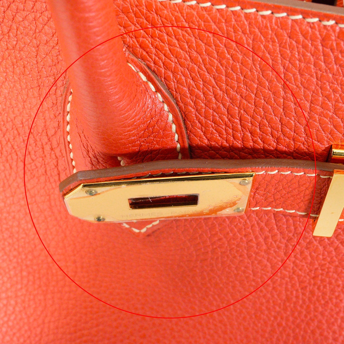 [Pre-loved] HERMES Shoulder bag Shoulder Birkin42 Sanguine Taurillon Clemence Gold HW Stamp □O[LIKE NEW][Authentic]